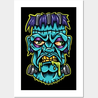 Frankenstein head Posters and Art